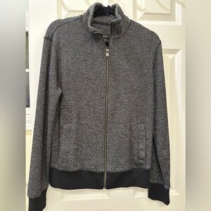 Banana Republic Black and Gray Knit Zip Jacket Men’s Small